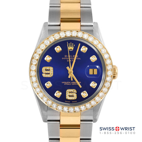 Rolex Date 34mm | 1500-TT-BLU-8DA69-2CT-OYS