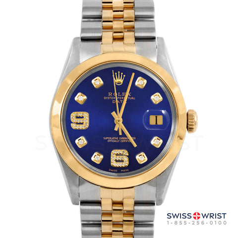 Rolex Date 34mm | 1500-TT-BLU-8DA69-SMT-JBL