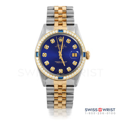 Rolex Date 34mm | 1500-TT-BLU-DIA-AM-4SPH-JBL