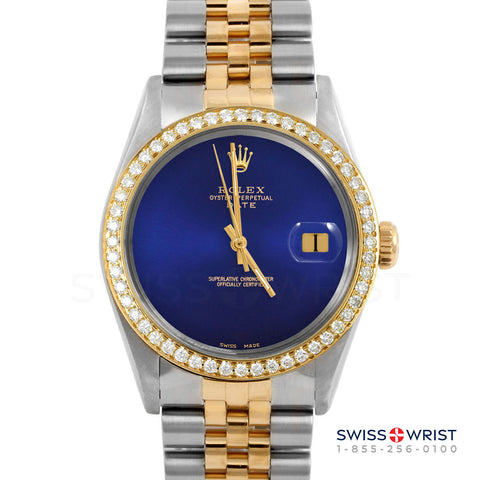 Rolex Date 34mm | 1500-TT-BLU-NOHM-BDS-JBL