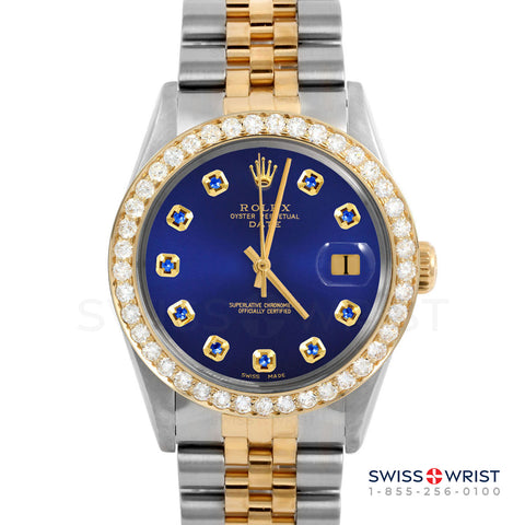 Rolex Date 34mm | 1500-TT-BLU-SPH-AM-2CT-JBL