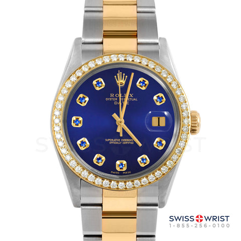 Rolex Date 34mm | 1500-TT-BLU-SPH-AM-BDS-OYS