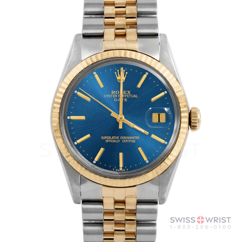 Rolex Date 34mm | 1500-TT-BLU-STK-FLT-JBL