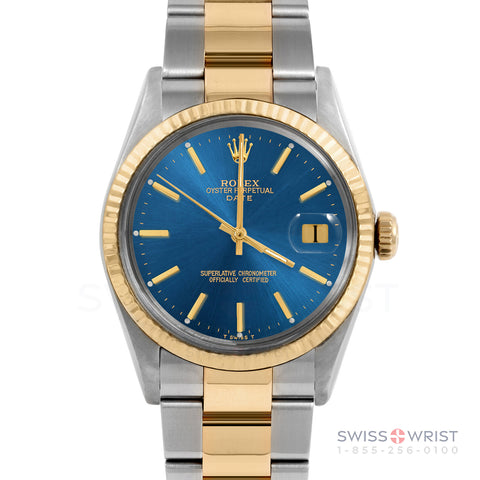 Rolex Date 34mm | 1500-TT-BLU-STK-FLT-OYS