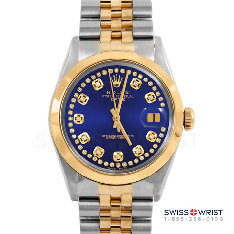 Rolex Date 34mm | 1500-TT-BLU-STRD-SMT-JBL