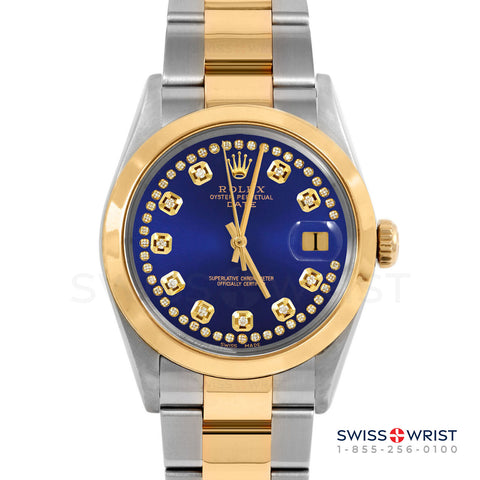 Rolex Date 34mm | 1500-TT-BLU-STRD-SMT-OYS