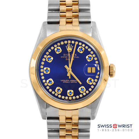 Rolex Date 34mm | 1500-TT-BLU-STRS-SMT-JBL