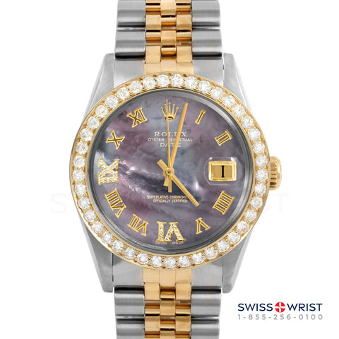 Rolex Date 34mm | 1500-TT-BMOP-RDR69-2CT-JBL