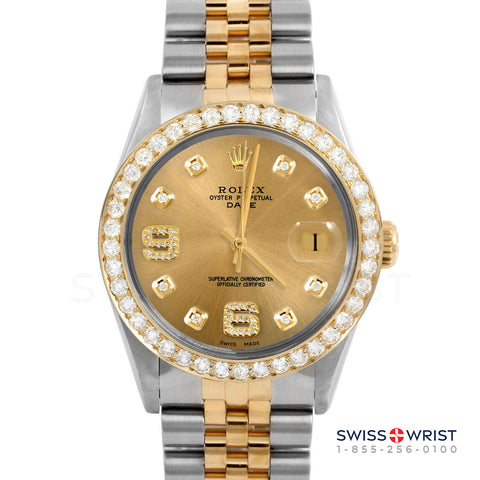 Rolex Date 34mm | 1500-TT-CHM-8DA69-2CT-JBL