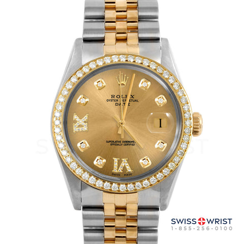 Rolex Date 34mm | 1500-TT-CHM-8DR69-BDS-JBL