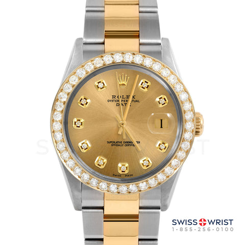 Rolex Date 34mm | 1500-TT-CHM-DIA-AM-2CT-OYS