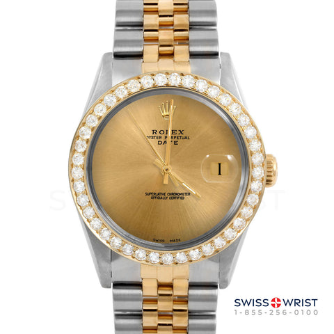 Rolex Date 34mm | 1500-TT-CHM-NOHM-2CT-JBL