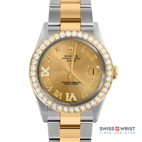 Rolex Date 34mm | 1500-TT-CHM-RDR69-2CT-OYS