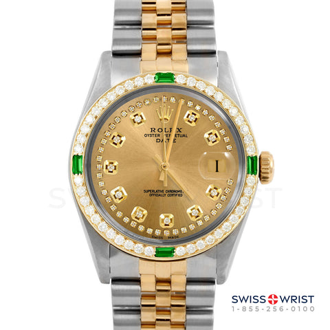 Rolex Date 34mm | 1500-TT-CHM-STRD-4EMD-JBL