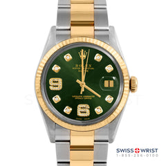 Rolex Date 34mm | 1500-TT-GRN-8DA69-FLT-OYS