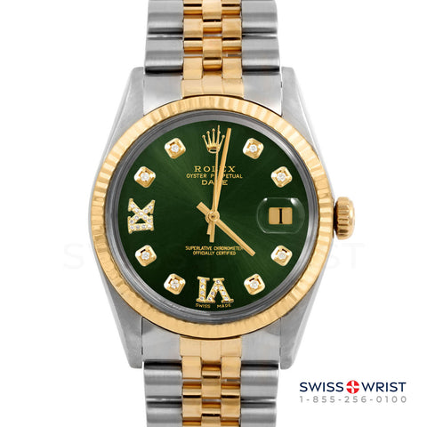 Rolex Date 34mm | 1500-TT-GRN-8DR69-FLT-JBL