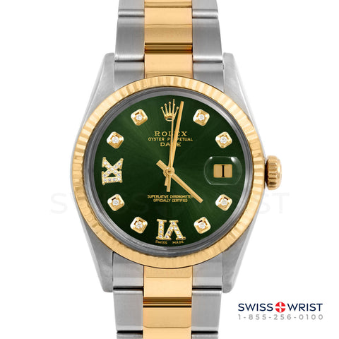 Rolex Date 34mm | 1500-TT-GRN-8DR69-FLT-OYS