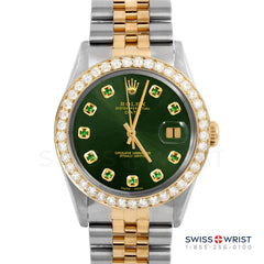 Rolex Date 34mm | 1500-TT-GRN-EMD-AM-2CT-JBL