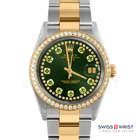 Rolex Date 34mm | 1500-TT-GRN-STRE-BDS-OYS