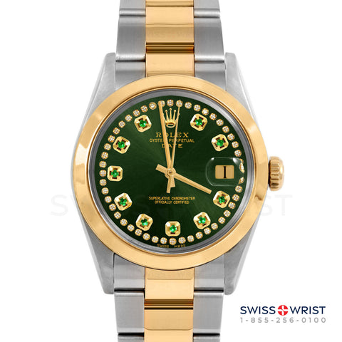 Rolex Date 34mm | 1500-TT-GRN-STRE-SMT-OYS