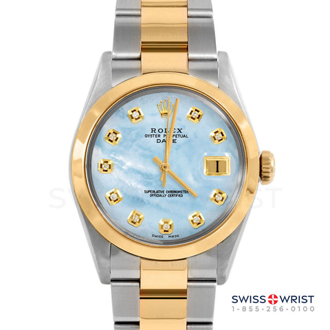 Rolex Date 34mm | 1500-TT-LBMOP-DIA-AM-SMT-OYS