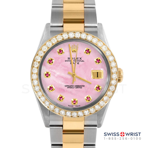 Rolex Date 34mm | 1500-TT-PMOP-RBY-AM-2CT-OYS