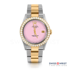 Rolex Date 34mm | 1500-TT-PNK-NOHM-2CT-OYS