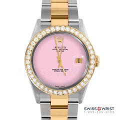 Rolex Date 34mm | 1500-TT-PNK-NOHM-2CT-OYS