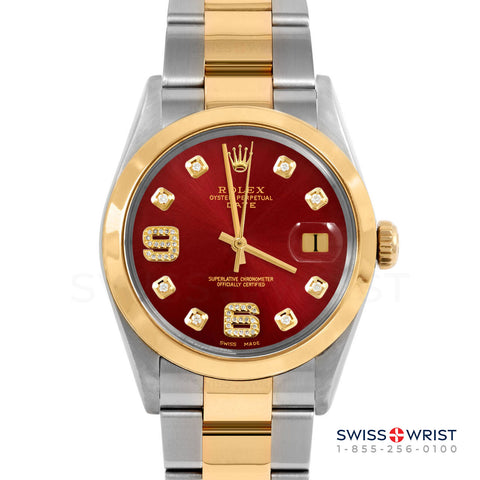 Rolex Date 34mm | 1500-TT-RED-8DA69-SMT-OYS