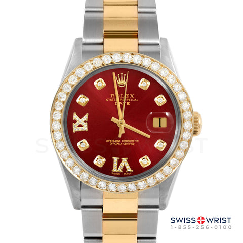 Rolex Date 34mm | 1500-TT-RED-8DR69-2CT-OYS