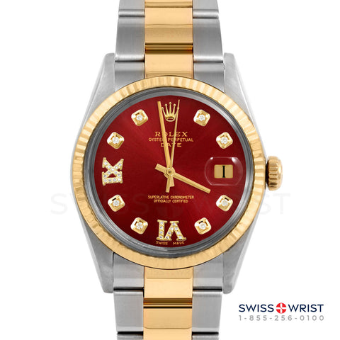 Rolex Date 34mm | 1500-TT-RED-8DR69-FLT-OYS