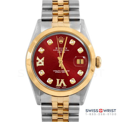 Rolex Date 34mm | 1500-TT-RED-8DR69-SMT-JBL