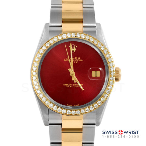 Rolex Date 34mm | 1500-TT-RED-NOHM-BDS-OYS