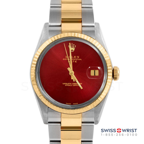 Rolex Date 34mm | 1500-TT-RED-NOHM-FLT-OYS