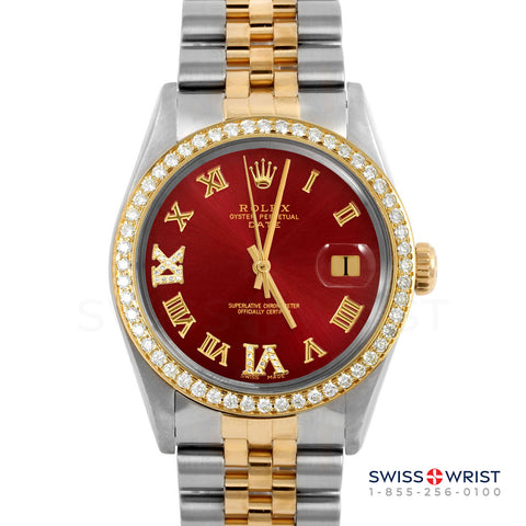 Rolex Date 34mm | 1500-TT-RED-RDR69-BDS-JBL