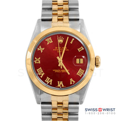 Rolex Date 34mm | 1500-TT-RED-ROM-SMT-JBL