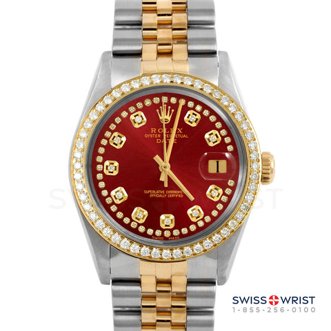 Rolex Date 34mm | 1500-TT-RED-STRD-BDS-JBL