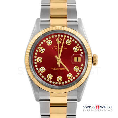 Rolex Date 34mm | 1500-TT-RED-STRD-FLT-OYS