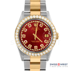 Rolex Date 34mm | 1500-TT-RED-STRR-2CT-OYS