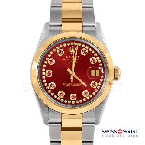 Rolex Date 34mm | 1500-TT-RED-STRR-SMT-OYS