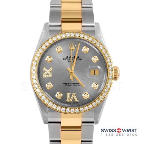 Rolex Date 34mm | 1500-TT-SLT-8DR69-BDS-OYS