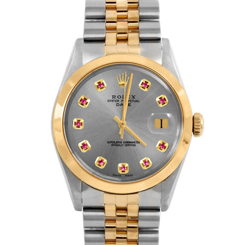 Rolex Date 34mm | 1500-TT-SLT-RBY-AM-SMT-JBL