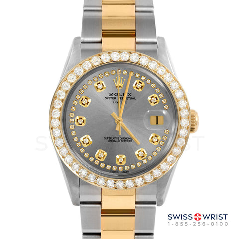 Rolex Date 34mm | 1500-TT-SLT-STRD-2CT-OYS