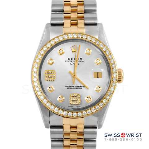 Rolex Date 34mm | 1500-TT-SLV-8DA69-BDS-JBL