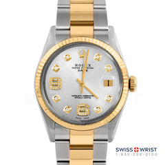 Rolex Date 34mm | 1500-TT-SLV-8DA69-FLT-OYS
