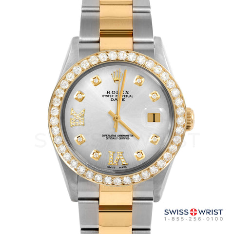 Rolex Date 34mm | 1500-TT-SLV-8DR69-2CT-OYS