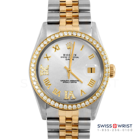 Rolex Date 34mm | 1500-TT-SLV-RDR69-BDS-JBL