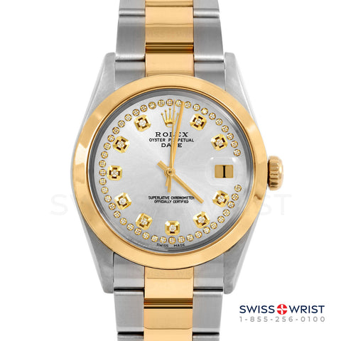 Rolex Date 34mm | 1500-TT-SLV-STRD-SMT-OYS