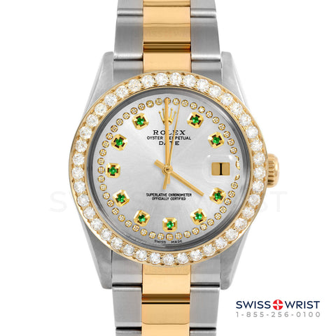Rolex Date 34mm | 1500-TT-SLV-STRE-2CT-OYS