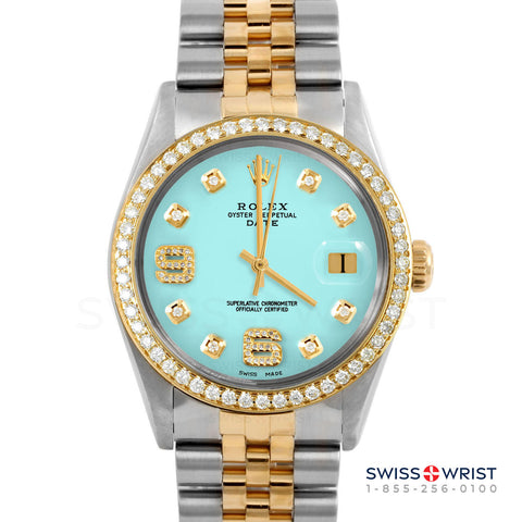 Rolex Date 34mm | 1500-TT-TRQ-8DA69-BDS-JBL